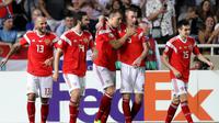 Timnas Rusia lolos ke Piala Eropa 2022 setelah pesta gol atas Siprus di penyisihan Grup I di Neo GSP, Nicosia Levkosia (13/10/2019). (AFP)