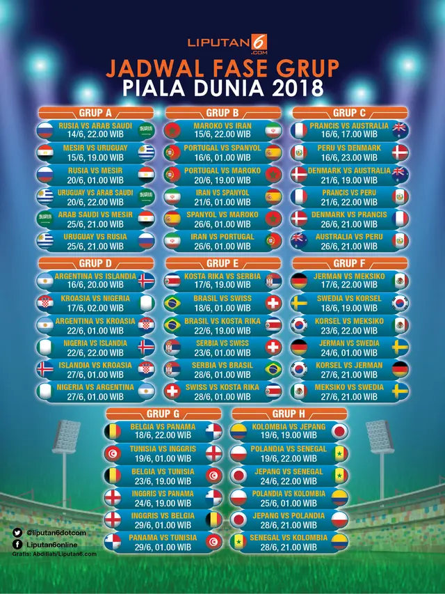 Infografis Jadwal Piala Dunia 2018