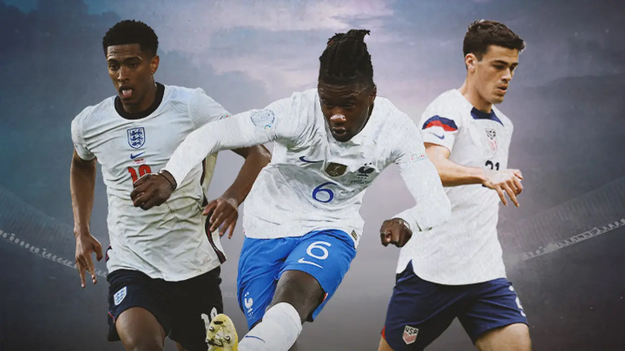 Ilustrasi - Pemain Muda di Piala Dunia 2022 Jude Bellingham, Giovanni Reyna, dan Eduardo Camavinga