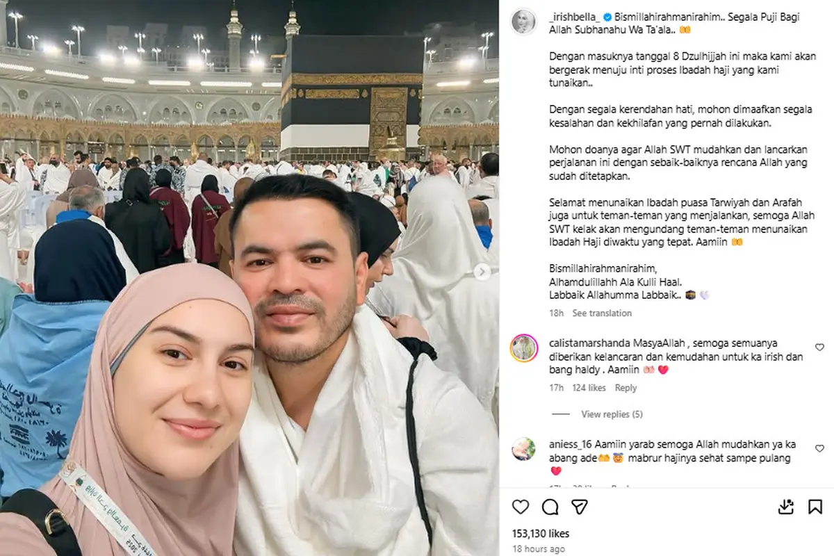 Irish Bella Minta Maaf pada Publik Jelang Wukuf di Arafah