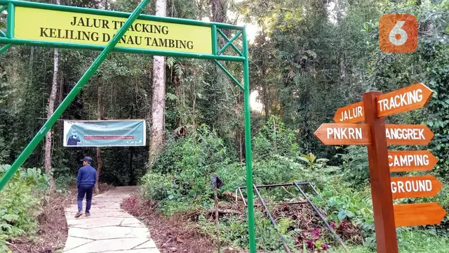 jalur tracking di objek wisata telaga tambing