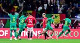 Pemain Senegal, Sadio Mane, melakukan selebrasi setelah mencetak gol ke gawang Mesir pada laga  semifinal Piala Afrika di Stadion Grand Stade de Tangier, Tangier, Maroko, Kamis (15/1/2026) dini hari WIB. (AP Photo/Mohamed Bounaji)