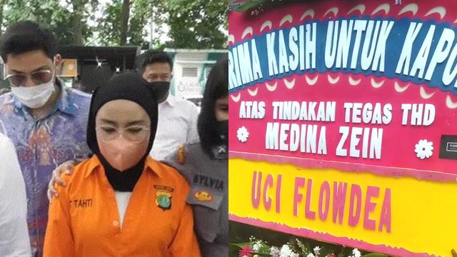 Karangan Bunga dari Korban Medina Zein