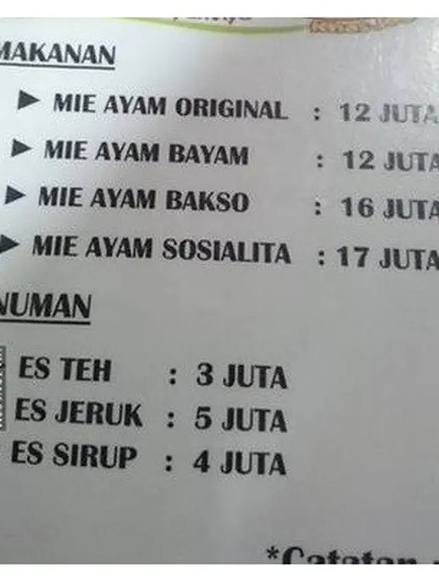 6 Potret Harga Mi Ayam Ini Bikin Mata Pembeli Melotot