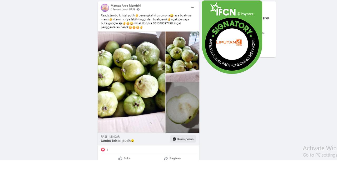 Klaim jambu kristal menangkal covid-19