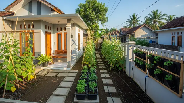 Model Rumah dengan Kebun Samping Memanjang