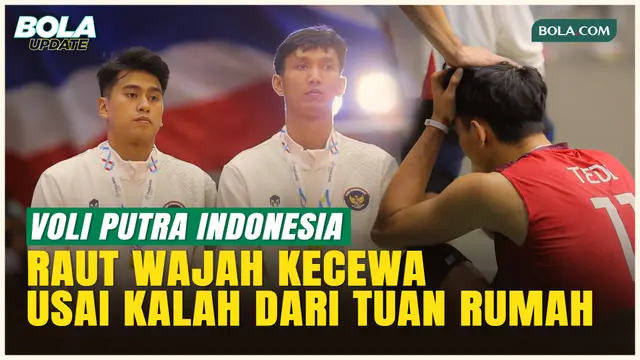 Ekspresi Kecewa Pemain Timnas Voli Putra Indonesia usai Gagal Pertahankan Predikat Juara Bertahan