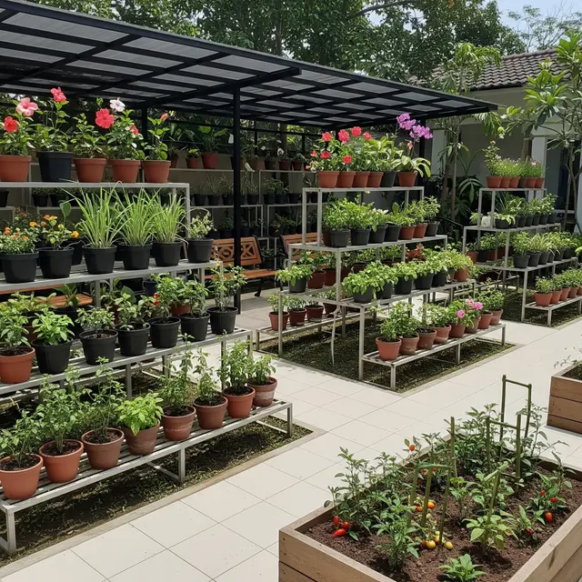 Area Berkebun yang Ramah Lansia (AI Generated)