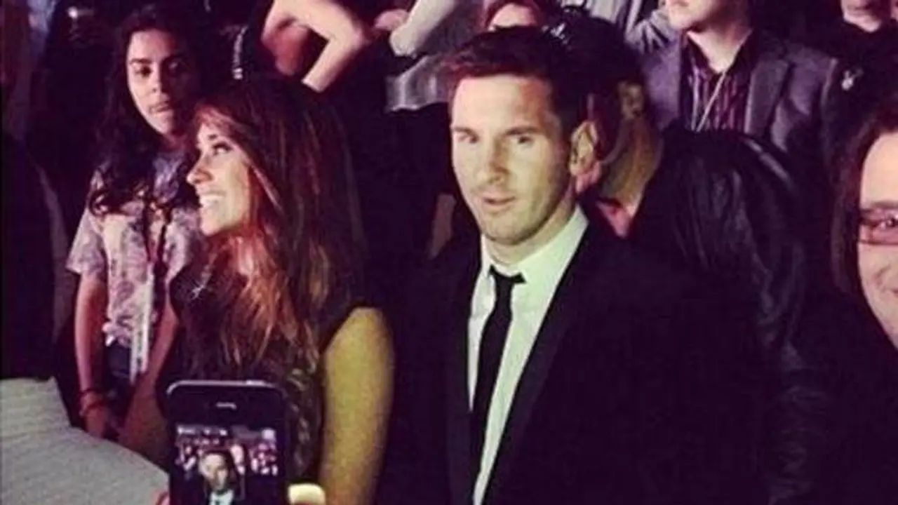 Messi dan kekasihnya Antonella Roccuzzo nonton konser Beyonce
