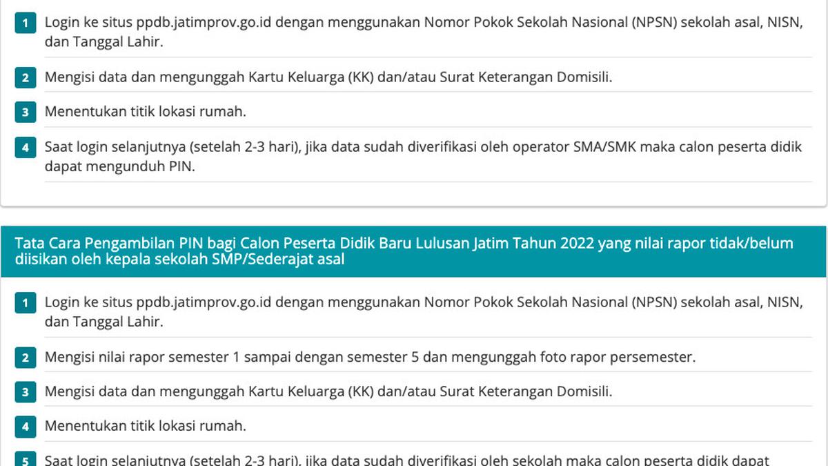 Dibuka Hari Ini, Berikut Cara Pengambilan PIN PPDB Jatim 2022 Citizen6