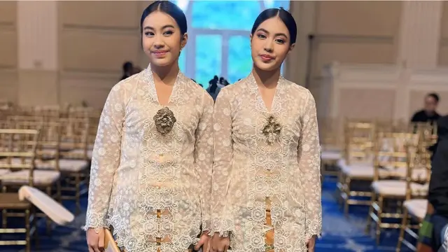 Pesona Kedua Anak Alya Rohali Dibalut Kebaya dan Gaun saat Pernikahan  Namira Anjani. [@chantik_Boutique]