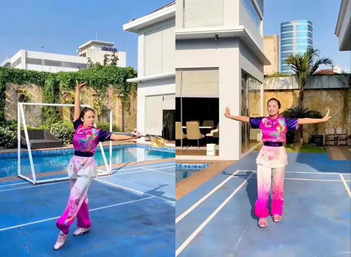 6 Potret Taman Rumah Kris Dayanti, Jadi Spot Favorit saat Olahraga Wushu