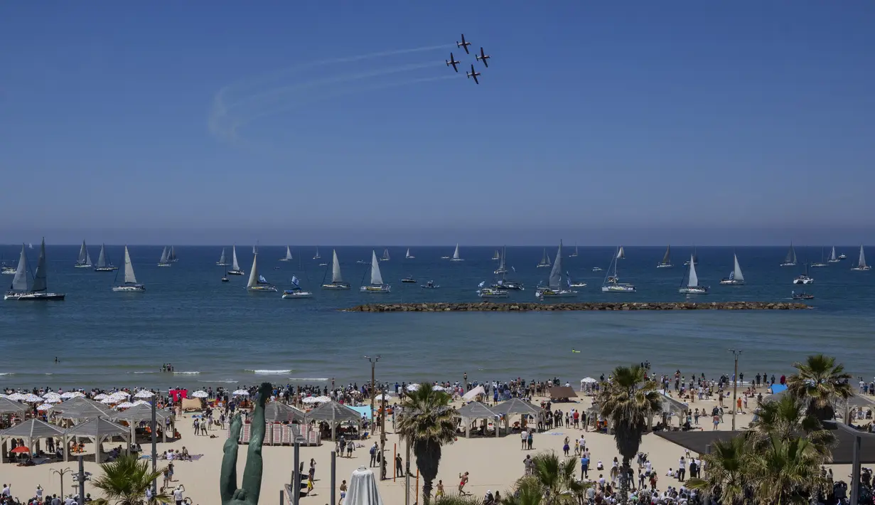 Hari kemerdekaan Israel dideklarasikan pada 14 Mei 1948.   (AP Photo/Ariel Schalit)