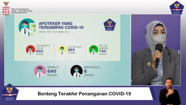 Prof. Dr. Kerry Lestari Dandan, Apt, MSi Ketua Bidang Apoteker Advance dan Spesialis PP Ikatan Apoteker Indonesia (IAI) (Tangkapan Layar Youtube BNPB)