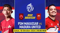 Saksikan siaran langsung jadwal pertandingan BRI Liga 1: PSM Makassar vs Madura United FC di Vidio. (sum. doc. vidio.com)