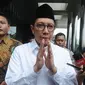 Menteri Agama Lukman Hakim Saifuddin menyampaikan permintaan maaf usai menjalani pemeriksaan di gedung KPK, Jakarta, Rabu (22/5/2019). Menag Lukman dimintai keterangan terkait penyelidikan kasus penyelenggaraan haji. (merdeka.com/Dwi Narwoko)