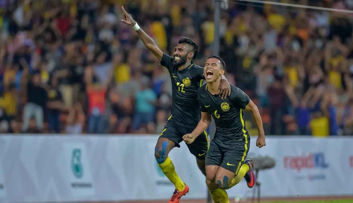 Timnas U-23 Malaysia mengoleksi sepuluh gol selama fase gurp SEA Games 2017.  Malaysia akhirnya menjadi pemuncak klasemen Grup A. (Bola.com/KL 2017)