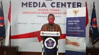 Juru Bicara Penanganan COVID-19 di Indonesia, Achmad Yurianto saat konferensi pers Corona di Graha BNPB, Jakarta, Rabu (8/4/2020). (Dok Badan Nasional Penanggulangan Bencana/BNPB)