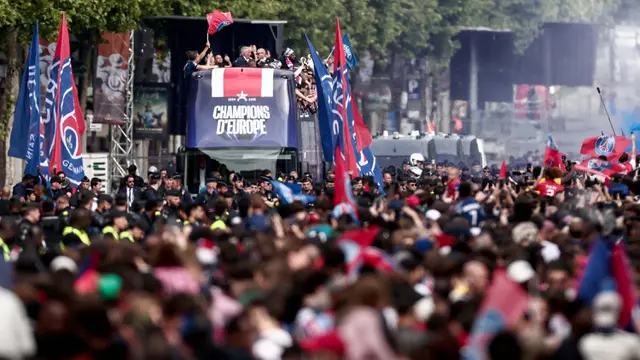 Catat Sejarah di Liga Champions, PSG Gelar Parade di Sepanjang Kota Paris
