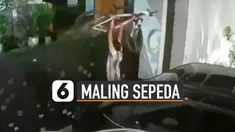 Aksi nekat dua pria mencuri sepeda terekam kamera cctv. Mereka dengan santainya dapat membawa kabur sepeda tersebut.