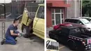 Ada mobil yang ngehalangin, langsung dibelah jadi dua saja (Source: 1cak.com)