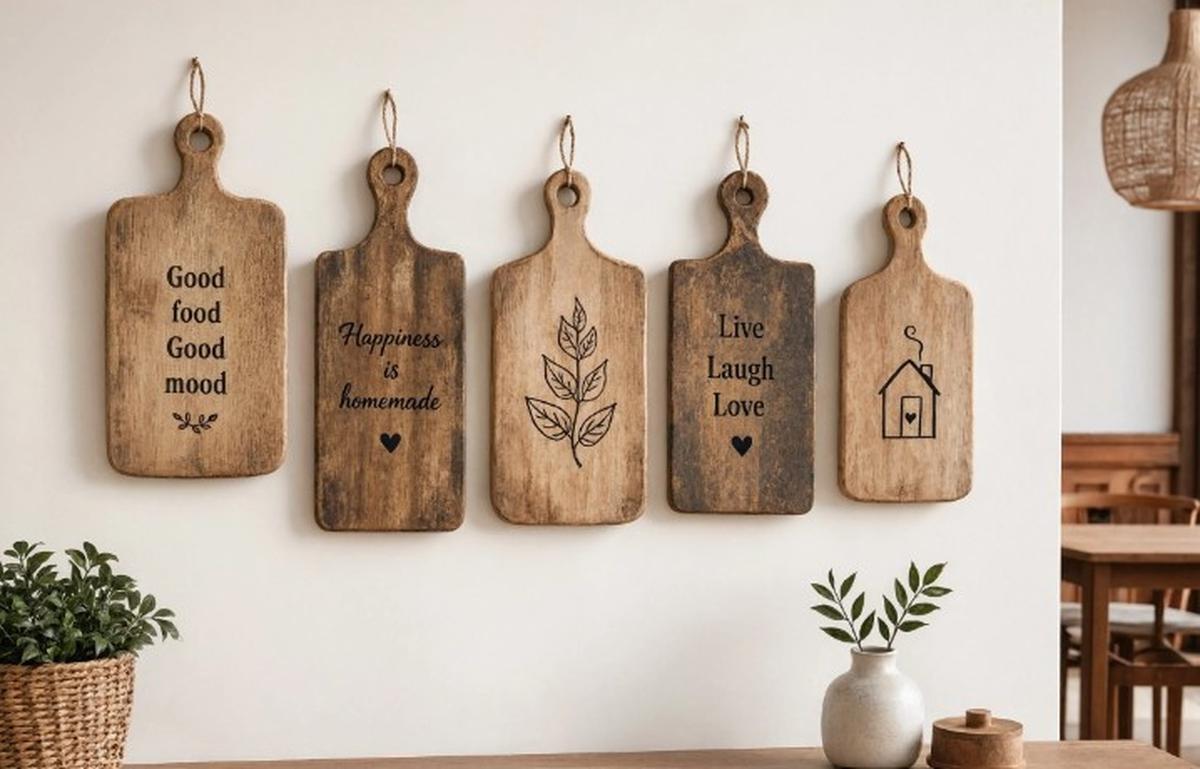 Kreasi dari Papan Talenan Lama untuk Dekorasi Rumah (AI Generated)