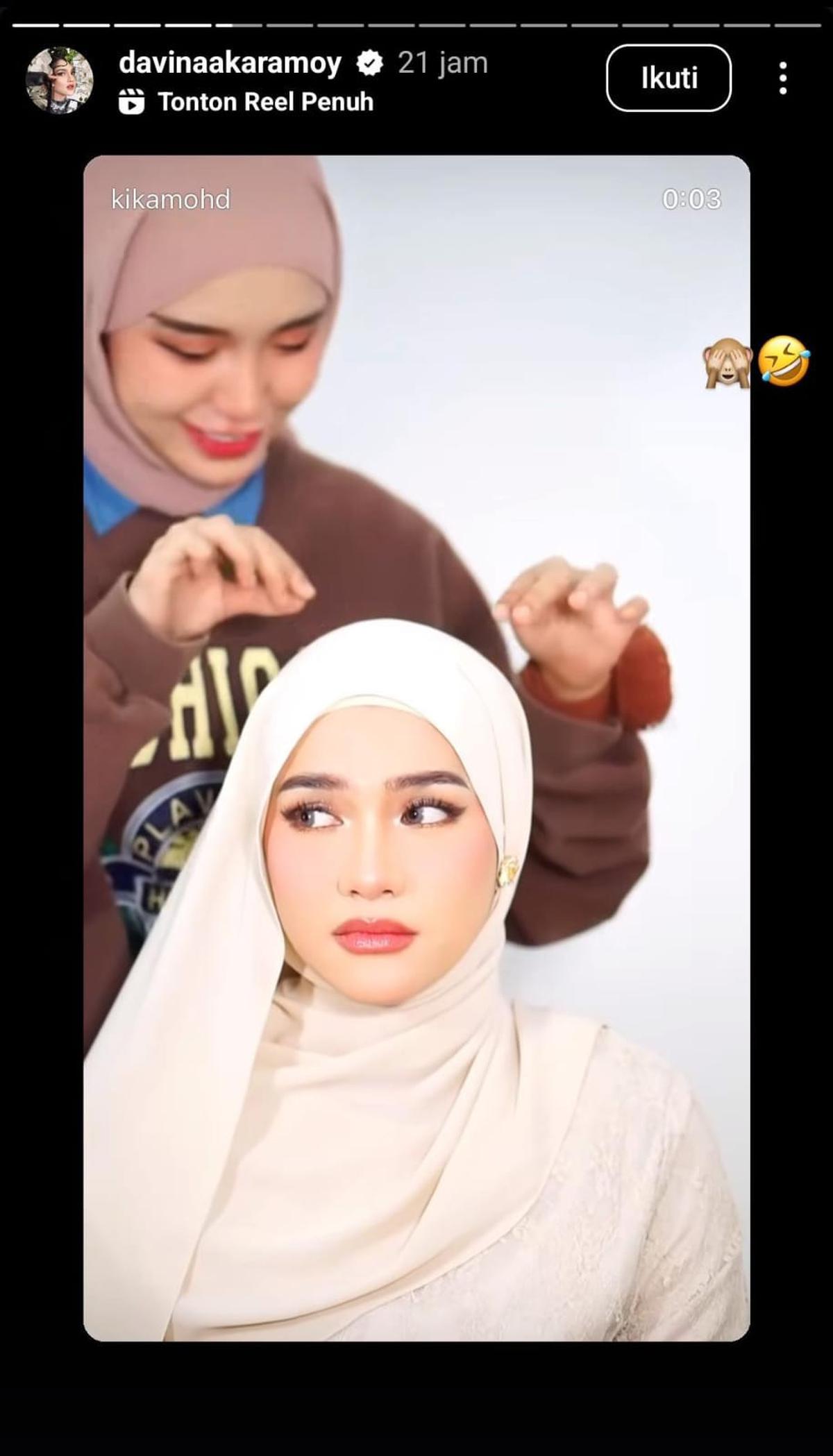 Pemotretan Terbaru Davina Karamoy dengan Hijab, Cantik Memukau dengan Makeup Timur Tengah