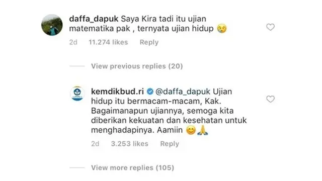 Balasan Admin Kemendikbud Soal Luapan Hati Siswa Saat UN