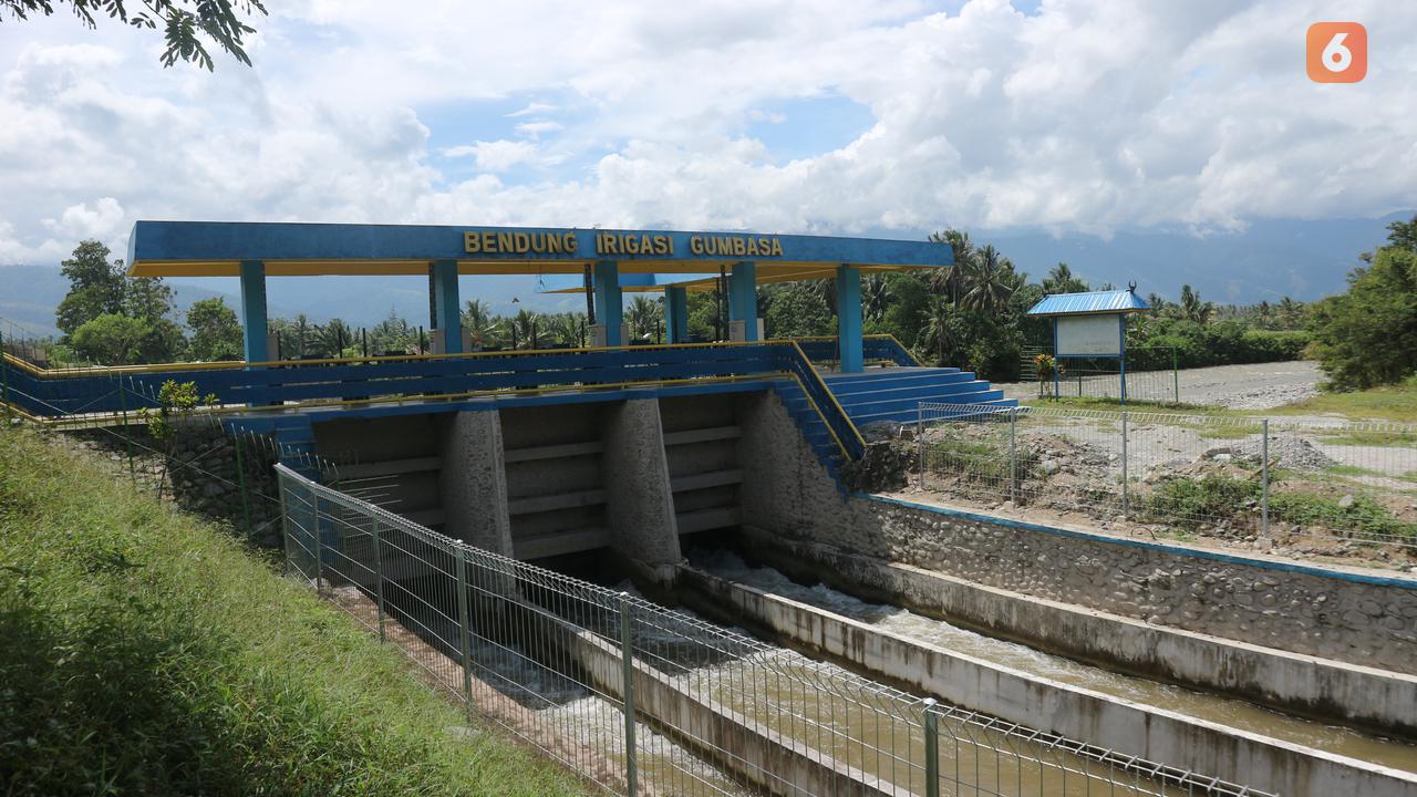 Bendung Irigasi Gumbasa di Kabupaten Sigi.