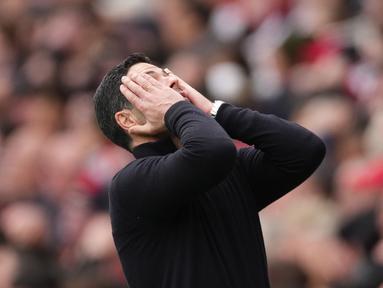 Misi Arsenal mengukuhkan posisi di puncak klasemen Liga Inggris 2025/2026 terjegal Bournemouth pada Sabtu (11/04/2026) waktu setempat. (AP Photo/Dave Shopland)