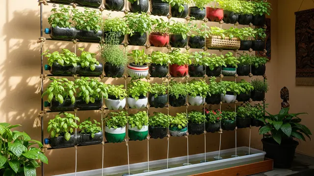 Kebun Mini Vertical Garden dengan Irigasi Otomatis Murah Meriah