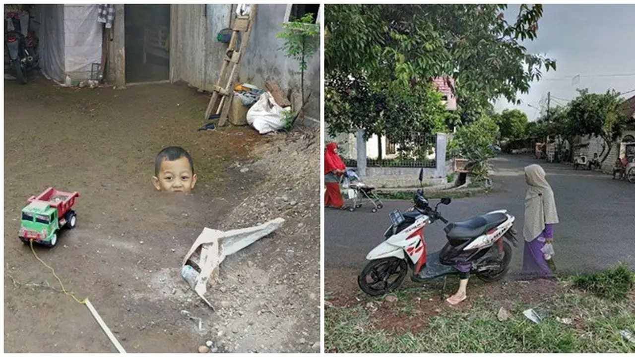 Foto Orang Mirip 'Penampakan' di Google Street View Ini Bikin Ngakak