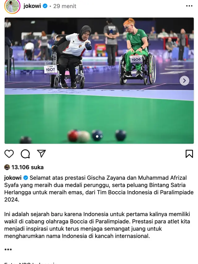 Unggahan Presiden Jokowi. (Foto: Dok. Instagram @jokowi)