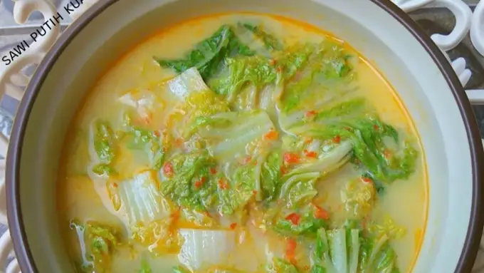 Ilustrasi Hidangan Sawi Putih