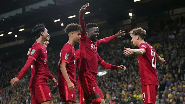 Foto: Liverpool dan Manchester City Pesta Gol dan Lolos ke Babak Keempat Piala Liga Inggris 2021 / 2022
