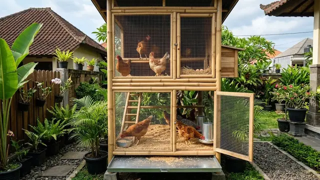 Kandang Ayam Tidak Harus Kumuh, 7 Model Ini Justru Terlihat Rapi (AI Generated)