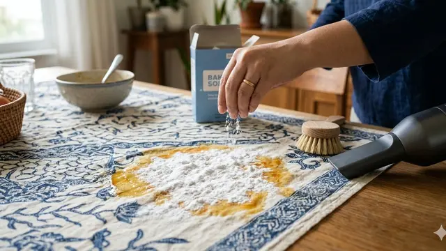 Cara Menghilangkan Noda Minyak Ketupat Sayur (Foto: Gemini AI)