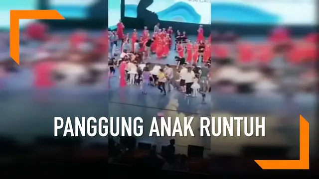VIDEO: Detik-Detik Panggung Berisi Puluhan Anak Ambruk