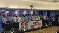 Tim Kampanye Nasional (TKN) Prabowo-Gibran resmi mengumumkan struktur dan anggota lengkap untuk menghadapi Pilpres 2024. (Liputan6.com/ Muhammad Radityo Priyasmoro)