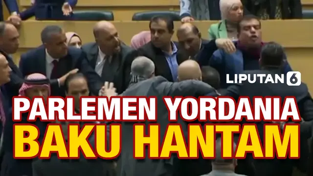 VIDEO: Waduh, Baku Hantam Anggota Parlemen Yordania Tersiar Secara Live