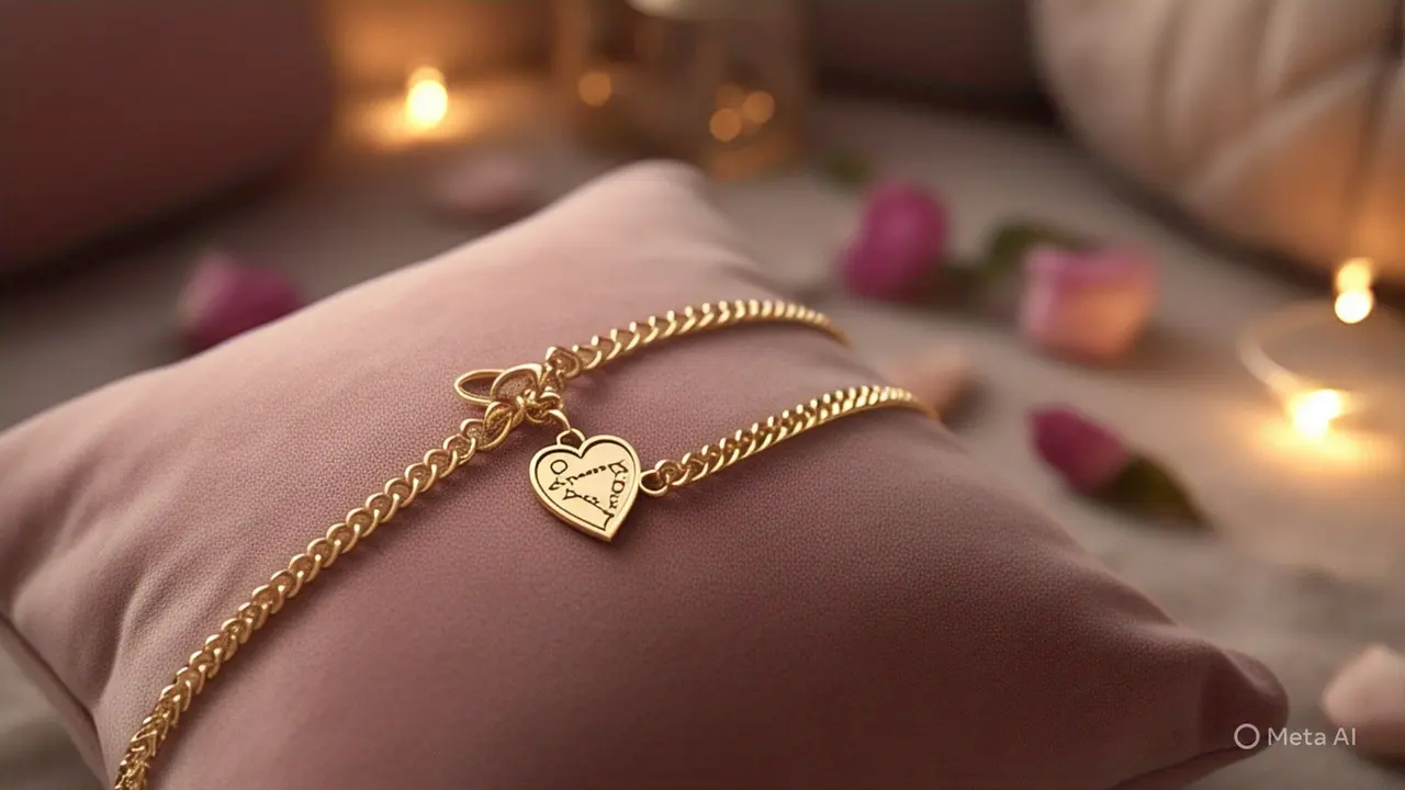 Gelang Emas Islami Rantai dengan Charm Mini