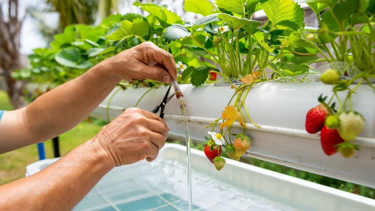 Cara Menanam Stroberi Hidroponik Pipa PVC Horizontal (Foto: Reve.com)