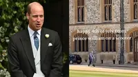 Pangeran William terlihat memakai skuter listrik untuk ke Kastil Windsor. (Dok: Oli Scarff/AFP TikTok @ashleyxue_)