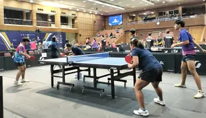 Sebanyak 115 atlet tenis meja dari enam negara Asia ambil bagian dalam ajang 2nd STIGA Table Tennis ASEAN Club Championship 2026 yang berlangsung di Graha Sanusi Universitas Padjadjaran, Bandung, pada 11-13 Juni 2026. (Bola.com/Erwin Snaz)