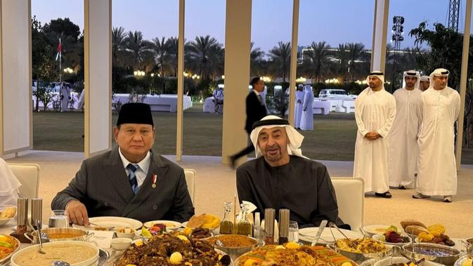 Potret Keakraban Prabowo dan MBZ Buka Puasa Bersama dengan Menu Timur Tengah di Qasr Al Bahr