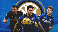 Inter Milan - Milan Skriniar, Alessandro Bastoni, Nicolo Barella (Bola.com/Adreanus Titus)