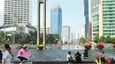 Penampakan Car Free Day di Bundaran HI, Jakarta, Minggu (21/6). Pada Bulan Puasa ini suasana di CFD sepi pengunjung dikarenakan sebagian umat muslim menjalankan ibadah puasa. (Liputan6.com/Herman Zakharia)