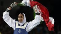 Kimia Alizadeh, atlet wanita asal Iran pertama yang meraih medali di ajang Olimpiade. (AP Photo/Andrew Medichini, File)