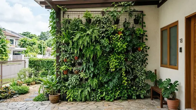 Taman Vertikal Dengan Kisi-Kisi Besi