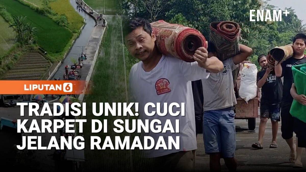 Tradisi Unik Boyolali Jelang Ramadan, Cuci Karpet Masjid di Sungai